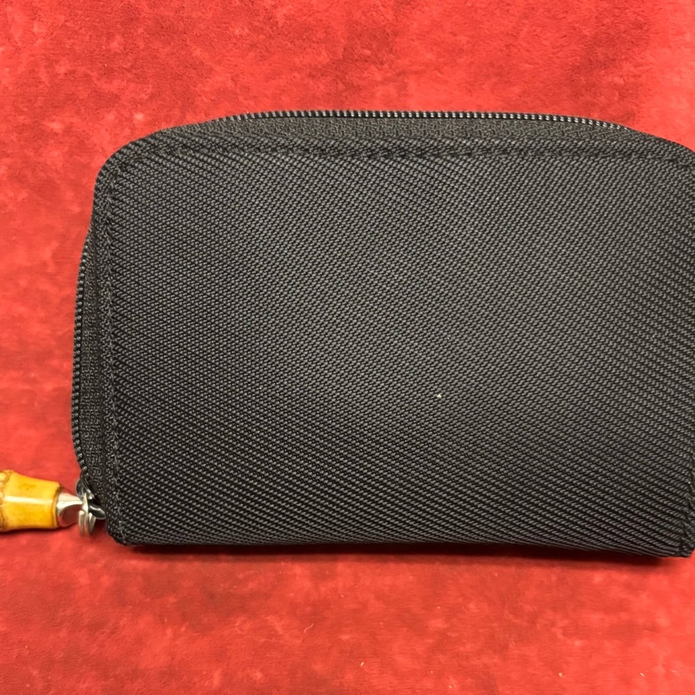 Gucci Black Canvas Textured Mini Wallet